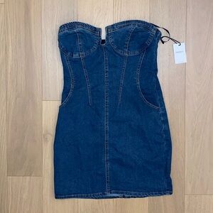 Strapless Denim Mini Dress